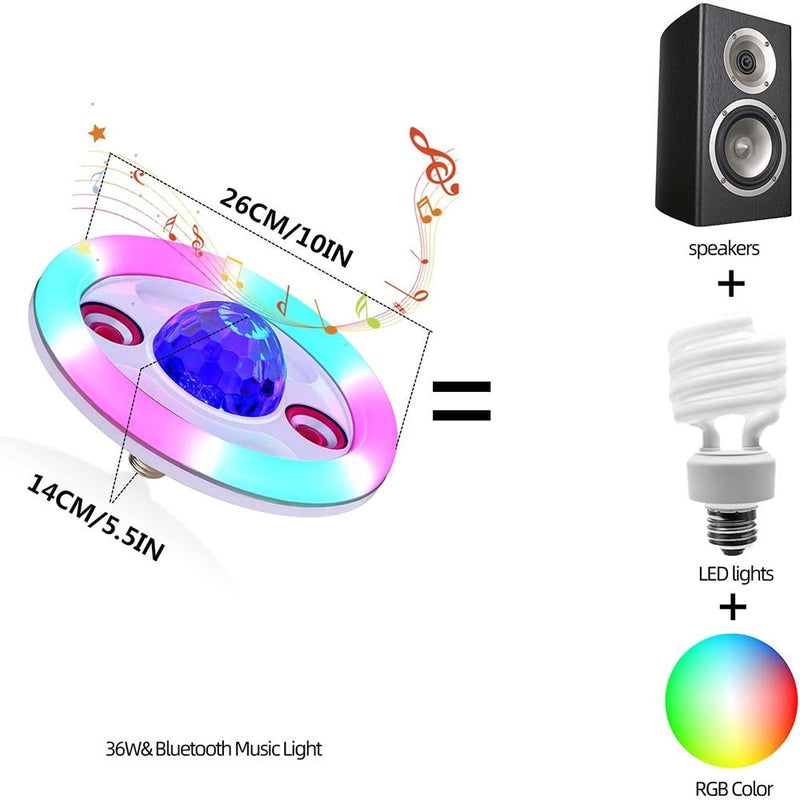 LED RGB INTELIGENTE COM GLOBO DE LUZ E SOM BLUETOOTH