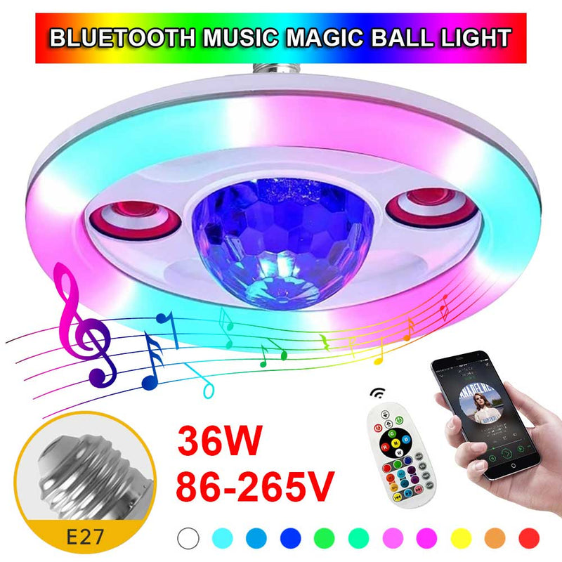 LED RGB INTELIGENTE COM GLOBO DE LUZ E SOM BLUETOOTH