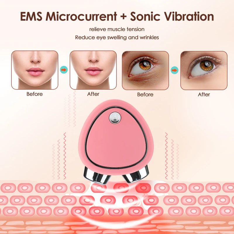 Massageador Facial Elétrico Portátil de microcorrente