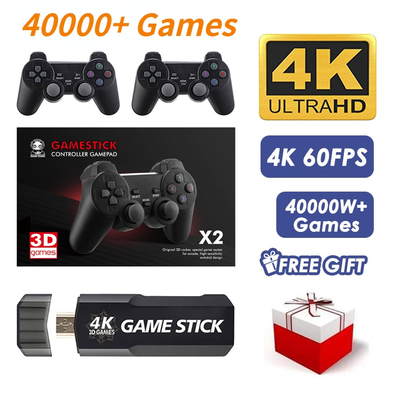 Video Game Stick GD10 Retrô Ultra 4K 128GB + 2 Controles Sem Fio